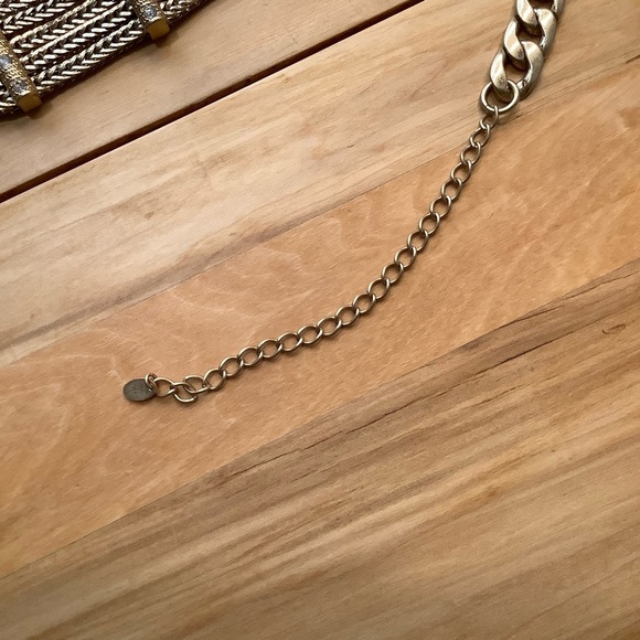 ZARA Heavy Gold Tone Webbed Chain Belt OS - Picture 6 of 15